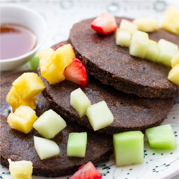 Buckwheat Sweet Potato Pancake, Fruit Cup, Maple Syrup