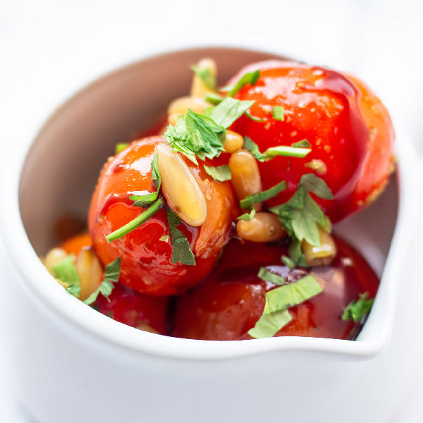 Cherry Tomatoes and Pine Nuts Pesto Salad