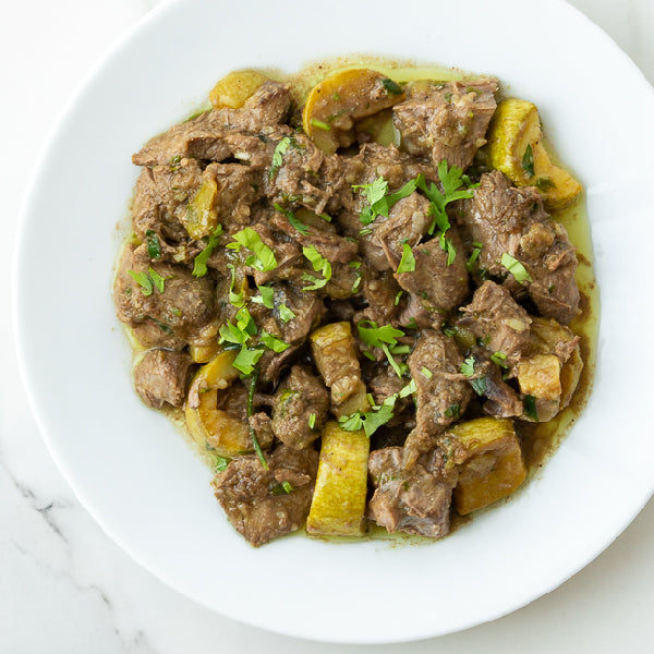 Lamb and Marrow Tagine, Mesclun Salad with Lemon