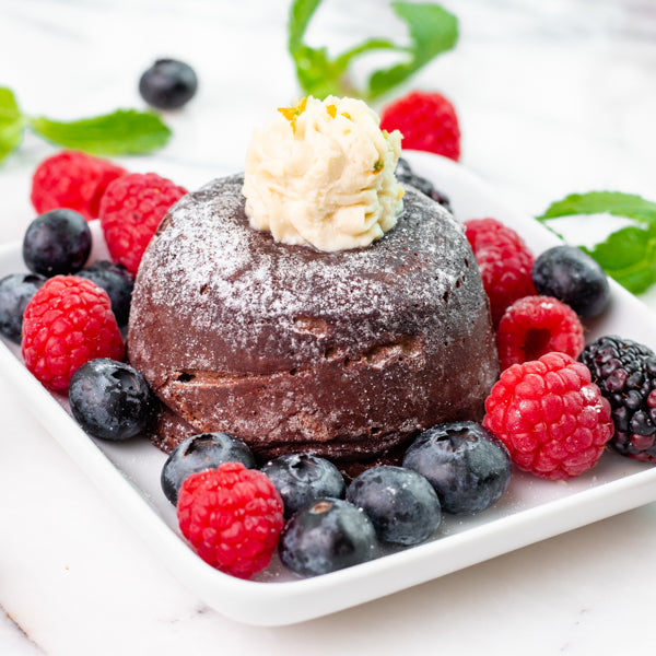 Keto Chocolate fondant with Citrus Mascarpone