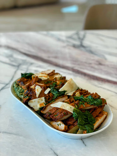 Skillet Tomato Chicken with Parmesan Spinach