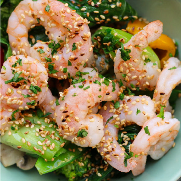 Sesame Shrimps with Asian Vegetable