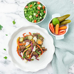 Beef Shawarma with Kale Tabbouleh