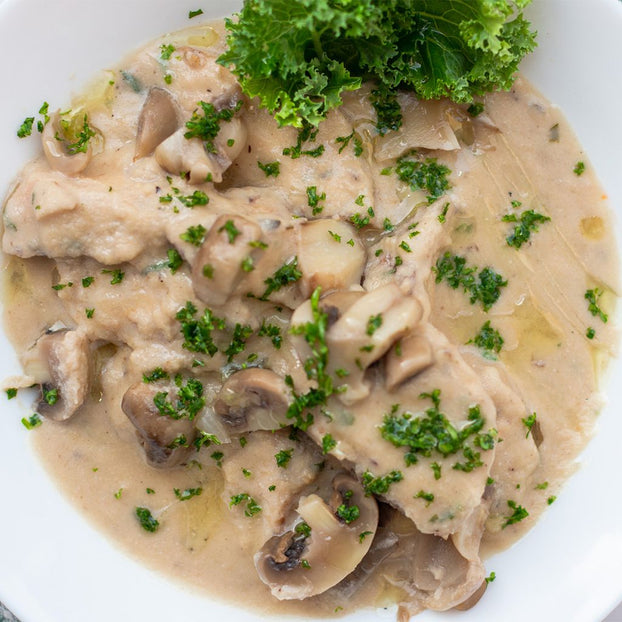 Crockpot Mushroom Chicken, Roast Broccoli with Garlic Konjac Noodles ...