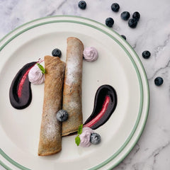 Dairy free Blueberry Crepe, Blueberry Compote