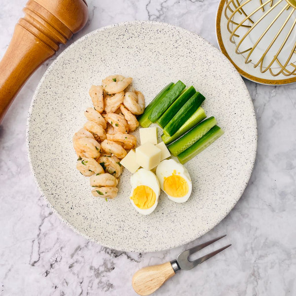 Grilled Shrimp with Egg & Cheddar Cheese