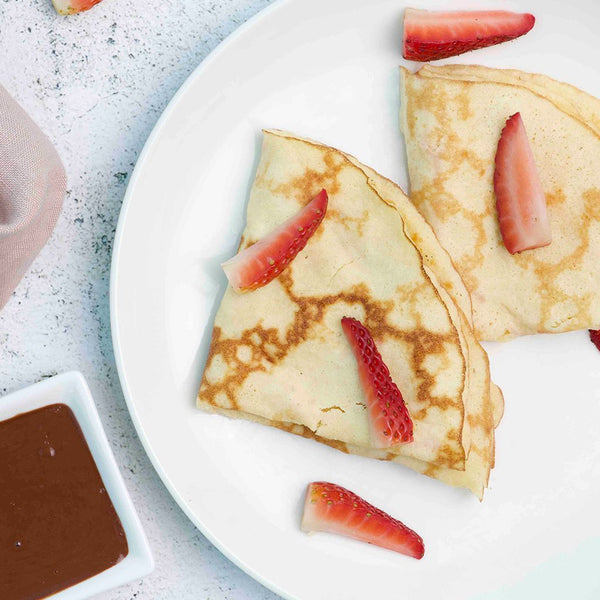 Keto Crepes with Dark Chocolate and Strawberry -