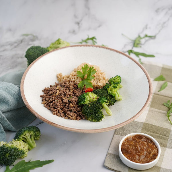 Paleo Mongolian Beef crumble bowl