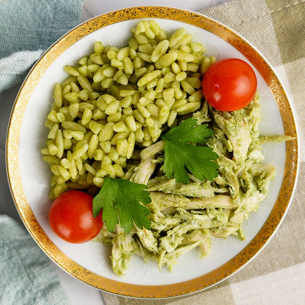 Pesto Chicken Orzo Snack Pot – Basiligo