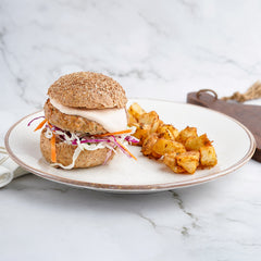 Hawashi Turkey & Chicken Burger with Harissa Mayo & Paprika Potato