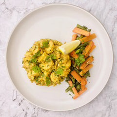 Shrimp Majboos, Sauteed Carrot & Green Beans