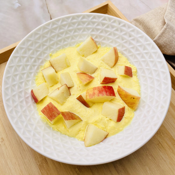 Red Apple, Tofu Silken Saffron Sauce