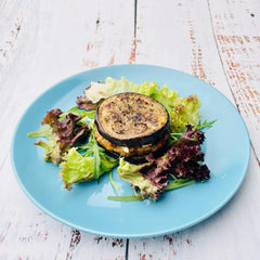 Soya Zucchini Aubergine Sliders, Tomato Sauce, Mix Lettuce leaves