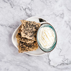 Sesame Thyme Crackers with Cream Cheese