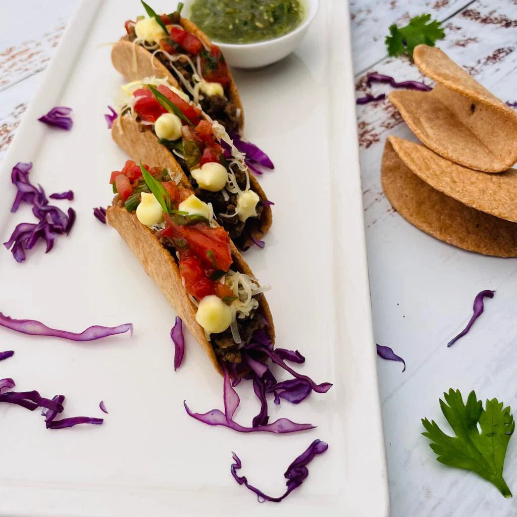 Dairy Free Beef tacos, Tomatillo Sauce – Basiligo