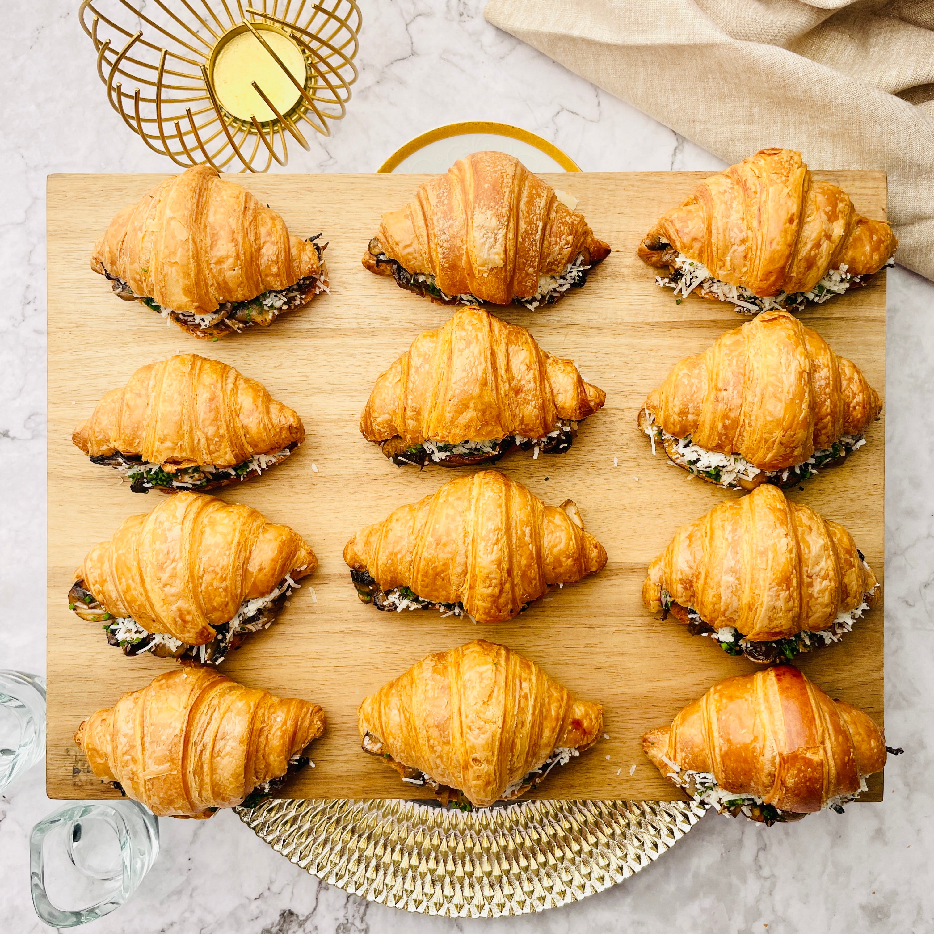 Portobello Mushroom & Cheese Croissants – 12pcs | Basiligo