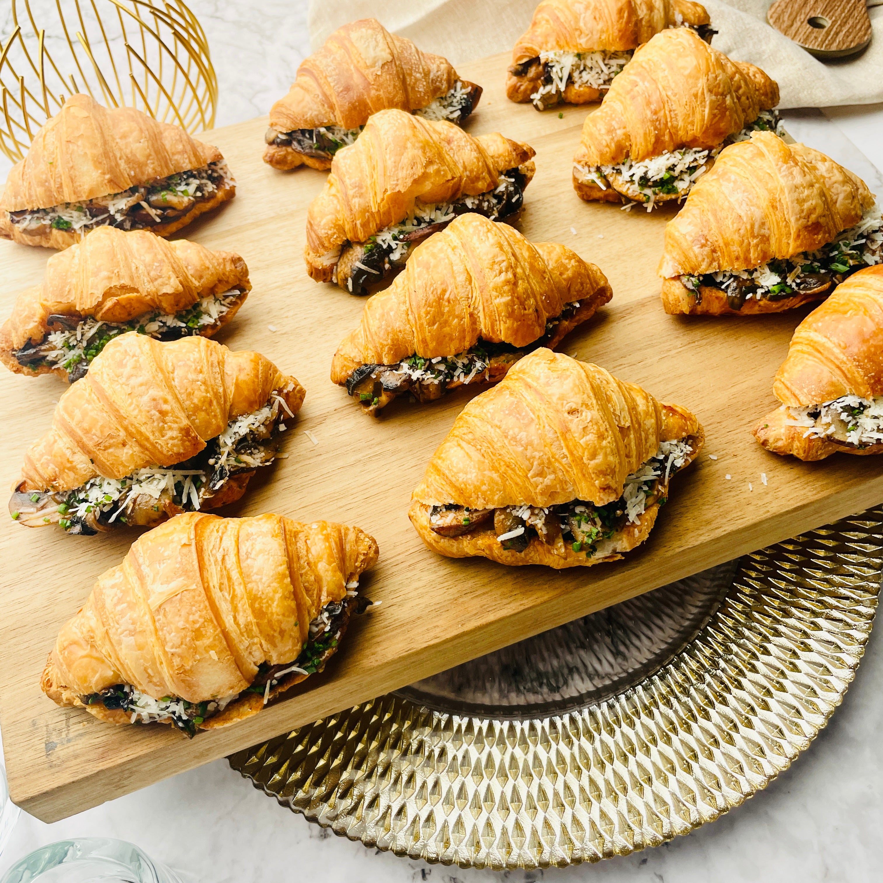 Portobello Mushroom & Cheese Croissants – 12pcs | Basiligo