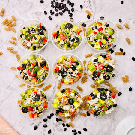 Avocado Brown Rice Pasta Chicken Salad with Pesto (9pcs)