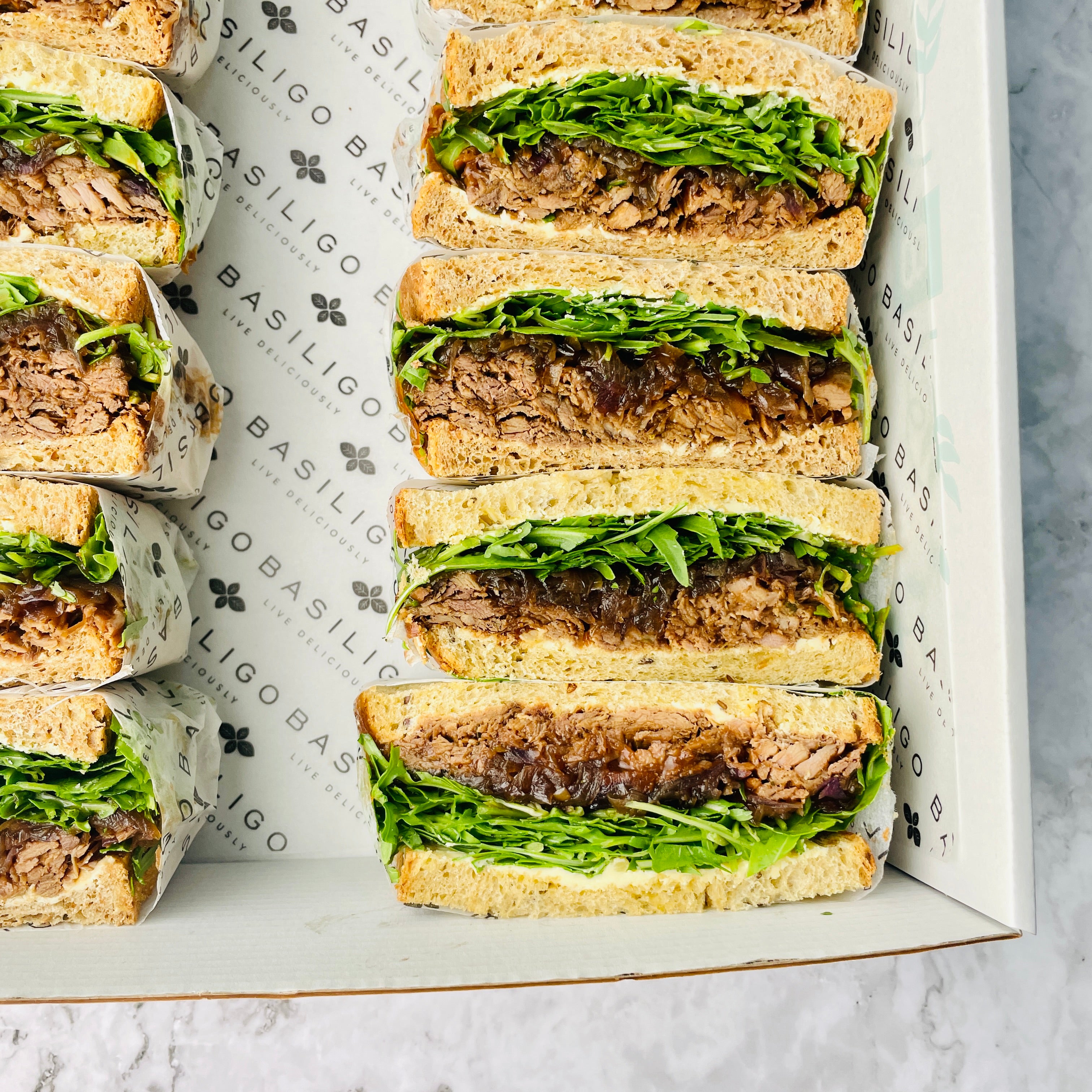Braised Beef Brisket Sandwiches with Onion Jam – 12pcs | Basiligo